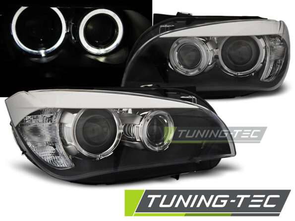 Φανάρια ANGEL EYES LED Μαύρο για BMW X1 E84 10.09-07.12