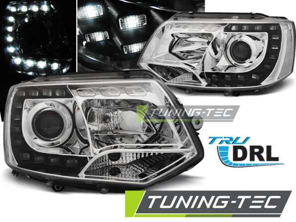 Φανάρια TRUE DRL χρωμίου για VW T5 2010-2015