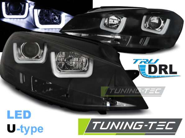 Φανάρια U-LED LIGHT Μαύρο για VW GOLF 7 11.12-17