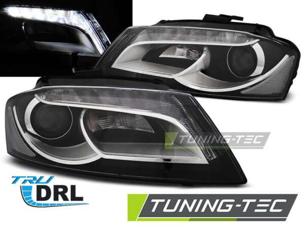 Φανάρια TRUE DRL Μαύρο για AUDI A3 8P 08-12