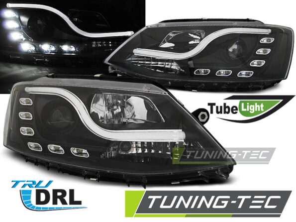 Φανάρια TUBE LIGHT DRL Μαύρο για VW JETTA VI 1.11-18