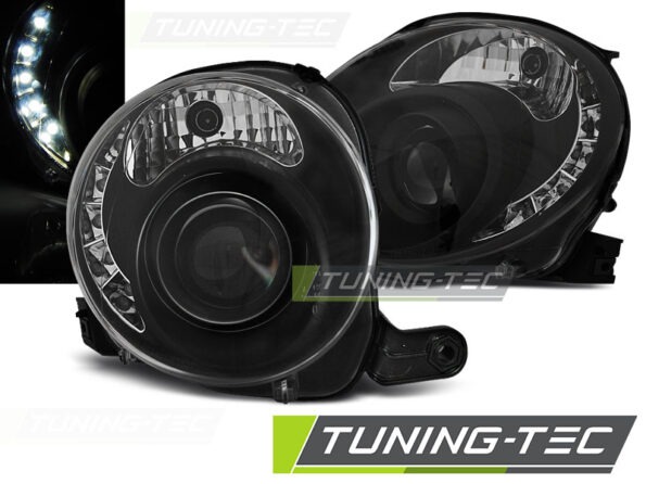 FIAT 500 07-15 Μαύρο LED