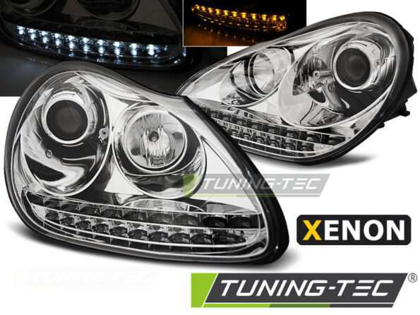 XENON Φανάρια DAYLIGHT χρωμίου για PORSCHE CAYENNE 02-06