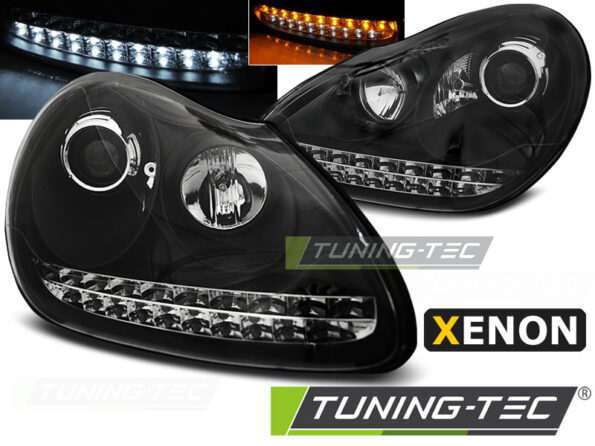 XENON Φανάρια DAYLIGHT Μαύρο για PORSCHE CAYENNE 02-06