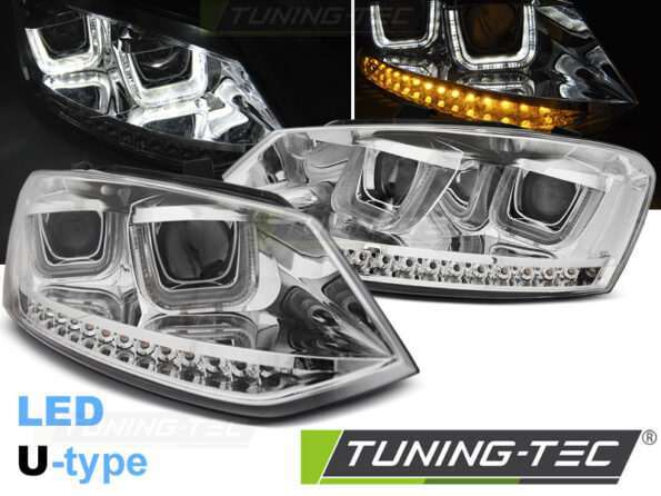 Φανάρια U-LED LIGHT χρωμίου για VW POLO 6R 09-03.14