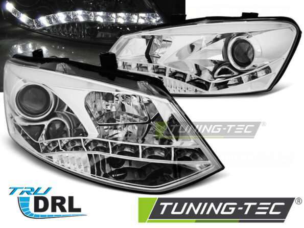 Φανάρια TRUE DRL χρωμίου για VW POLO 6R 09-03.14