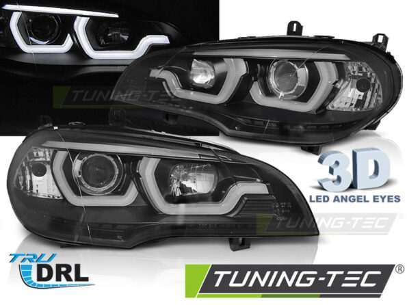 Φανάρια TUBE LIGHT DRL Μαύρο για BMW X5 E70 07-13