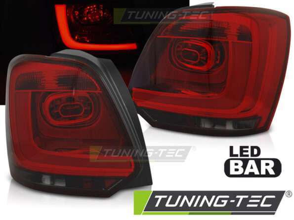 Πίσω φανάρια  led Κόκκινο SMOKE για VW POLO 09-14