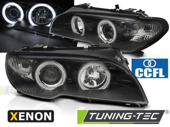 XENON Φανάρια ANGEL EYES CCFL Μαύρο για BMW E46 04.03-06 COUPE CABRIO