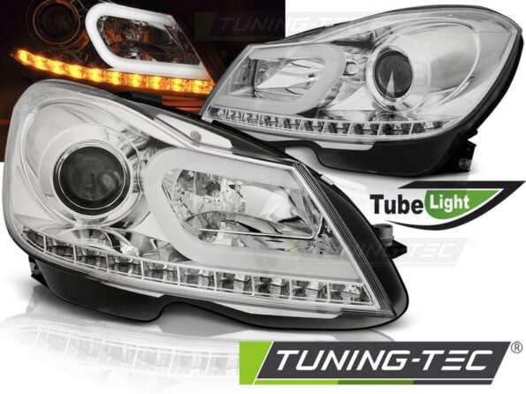 Φανάρια TUBE LIGHT χρωμίου για MERCEDES W204 11-14