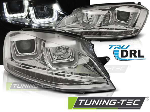 Φανάρια U-LED LIGHT DRL χρωμίου για VW GOLF 7 11.12-17