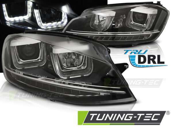 Φανάρια U-LED LIGHT DRL Μαύρο για VW GOLF 7 11.12-17