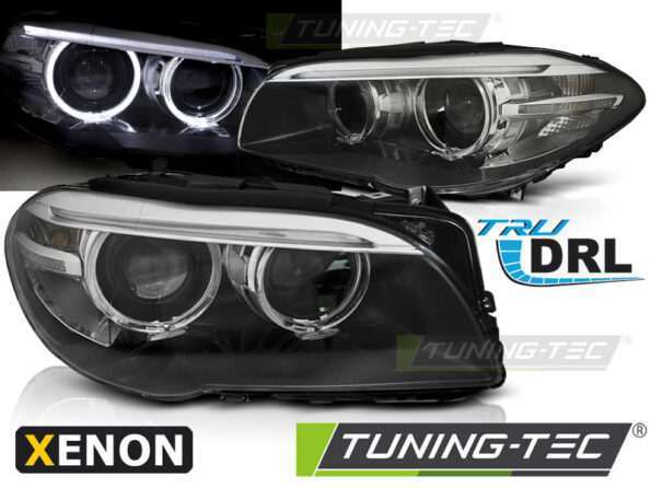 XENON Φανάρια ANGEL EYES LED DRL Μαύρο για BMW F10,F11 10-07.13