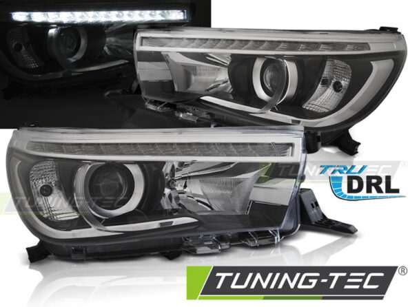 TOYOTA HILUX 16-  LED PROJECTOR TRUE DRL Μαύρο