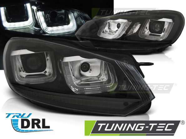 Φανάρια U-LED LIGHT DRL Μαύρο Μαύρο LINE για VW GOLF 6 08-12