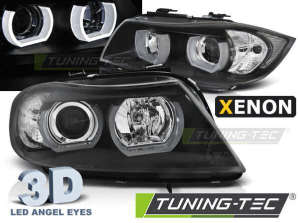 XENON Φανάρια U-LED LIGHT 3D Μαύρο για BMW E90/E91 03.05-08.08