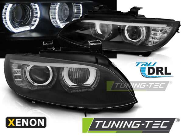 XENON Φανάρια ANGEL EYES LED Μαύρο AFS για BMW E92/E93 06-10