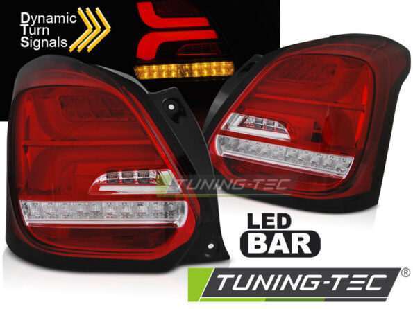 SUZUKI SWIFT VI 17- Κόκκινο Λευκό LED SEQ