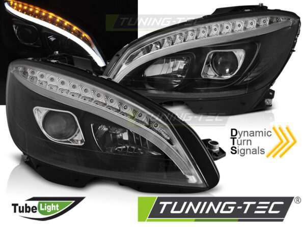 Φανάρια TUBE LIGHT Μαύρο SEQ για MERCEDES W204 07-10