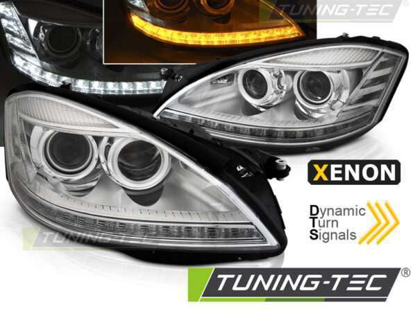 XENON Φανάρια DAYLIGHT χρωμίου SEQ για MERCEDES W221 05-09