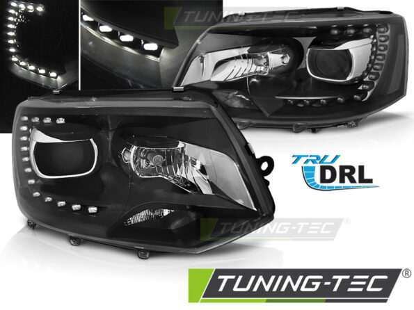 Φανάρια TRUE DRL Μαύρο για VW T5 2010-15