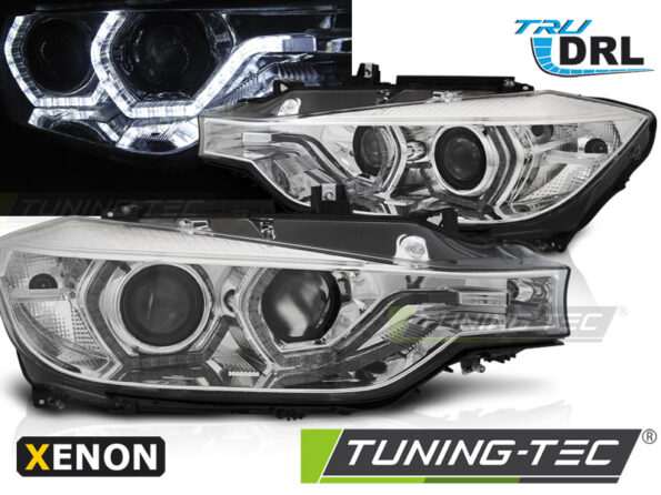 XENON Φανάρια ANGEL EYES LED DRL χρωμίου για BMW F30/F31 10.11 – 05.15