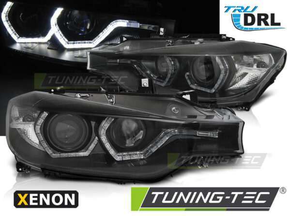 XENON Φανάρια ANGEL EYES LED DRL Μαύρο για BMW F30/F31 10.11 – 05.15