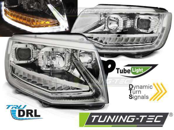 Φανάρια TUBE LIGHT DRL χρωμίου SEQ για VW T6 15-19