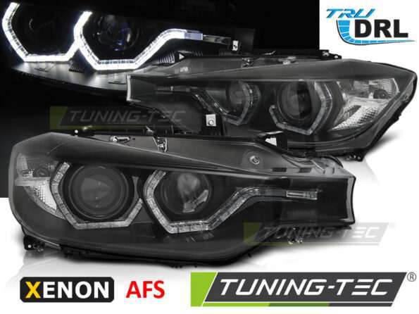 XENON Φανάρια ANGEL EYES LED DRL Μαύρο AFS για BMW F30/F31 10.11 – 05.15