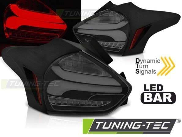 FORD FOCUS 3 15-18 HATCHBACK Μαύρο SMOKE SEQ LED