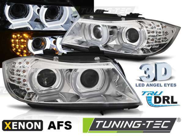 XENON Φανάρια LED DRL χρωμίου AFS για BMW E90/E91 09-11