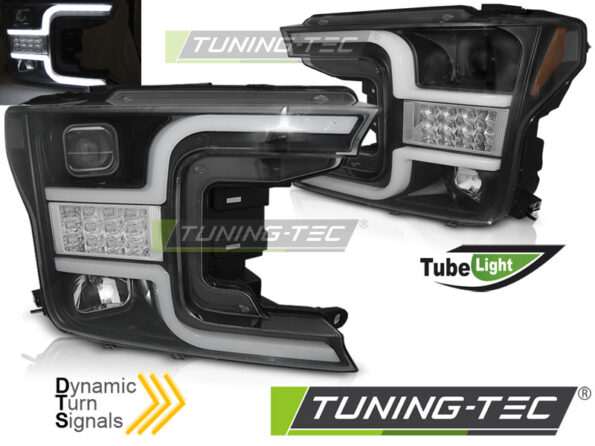 Φανάρια TUBE LIGHT Μαύρο για FORD F150 MK13 17-20