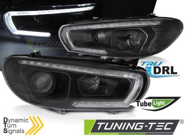 Φανάρια TUBE SEQ LED Μαύρο για VW SCIROCCO 14-17