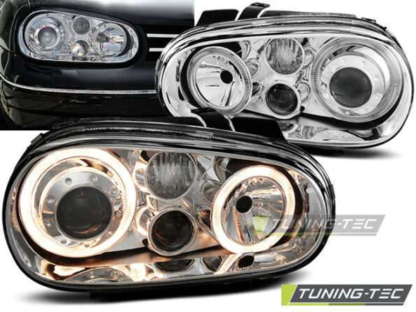Φανάρια ANGEL EYES χρωμίου για VW GOLF 4 09.97-09.03