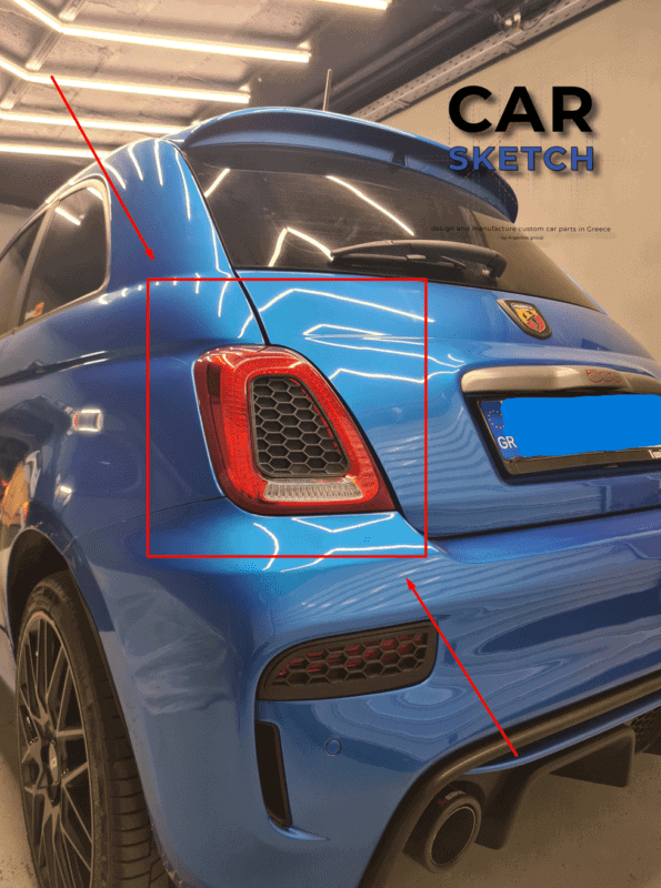 Καπάκια Honeycomb για Φανάρια Fiat 500 2015-